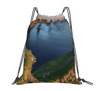 Hgbbdyyjj Ireland Outdoors County Clare The Cliffs Drawstring Gym Backpack - Water-Resistant Lightweight Sack For Sports & Travel