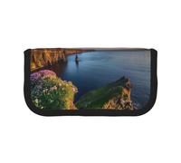 Hgbbdyyjj Ireland Outdoors County Clare The Cliffs Extra Large Canvas Pencil Case - Dual Zipper Makeup & Stationery Organizer Bag