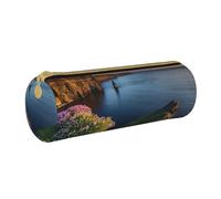 Hgbbdyyjj Ireland Outdoors County Clare The Cliffs Personalised Printed Multi-Functional Large Capacity Round Leather Stationery Storage Bag