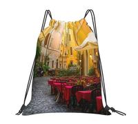 Hgbbdyyjj Italian Old Street Drawstring Gym Backpack - Water-Resistant Lightweight Sack For Sports & Travel