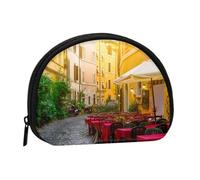 Hgbbdyyjj Italian Old Street Mini Shell Coin Purse - Compact Zippered Wallet For Coins, Keys & Small Items