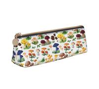 Hgbbdyyjj Japanese Painting Mushroom Personalised Printed Multi-Functional Large Capacity Triangular Leather Stationery Storage Bag