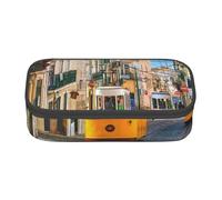 Hgbbdyyjj Lisbon Tram Personalised Printed Large Capacity Compartment Multifunctional Stationery Pencil Case