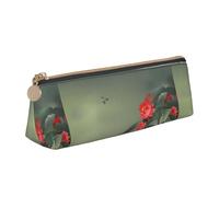 Hgbbdyyjj Lotus Flower and Dragonfly Personalised Printed Multi-Functional Large Capacity Triangular Leather Stationery Storage Bag