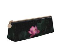 Hgbbdyyjj Lotus Flower Personalised Printed Multi-Functional Large Capacity Triangular Leather Stationery Storage Bag