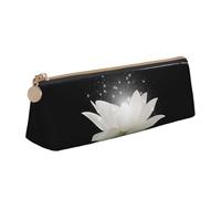 Hgbbdyyjj Lotus Flower Personalised Printed Multi-Functional Large Capacity Triangular Leather Stationery Storage Bag