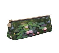 Hgbbdyyjj Lotus Flower Personalised Printed Multi-Functional Large Capacity Triangular Leather Stationery Storage Bag