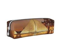 Hgbbdyyjj Louvre Museum in Paris Crossgrain PVC Leather Pencil Case - Printed Zipper Organizer for Pens & Small Items