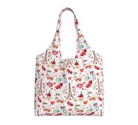Hgbbdyyjj Love Paris Tower Heart Personalised Multi Scene Fashion Casual With Zipper Shopping Bag Tote Beach Bag Commuter Bags