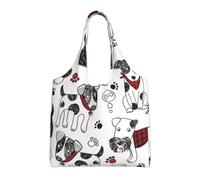 Hgbbdyyjj Lovely Dogs Personalised Multi Scene Fashion Casual With Zipper Shopping Bag Tote Beach Bag Commuter Bags
