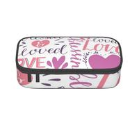 Hgbbdyyjj Lovely Hearts Personalised Printed Large Capacity Compartment Multifunctional Stationery Pencil Case