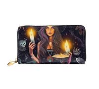 Hgbbdyyjj Magic Witch Witchcraft Bohemian Drawing Premium Long Wallet For Men And Women - Zip Wallet In Pu Leather With 12 Card Slots And Coin Pocket