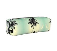 Hgbbdyyjj Married Couple Walking On The Beach Crossgrain PVC Leather Pencil Case - Printed Zipper Organizer for Pens & Small Items