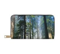 Hgbbdyyjj National Parks Sunshine Trees Premium Long Wallet for Men and Women - Zip Wallet in Pu Leather with 12 Card Slots and Coin Pocket