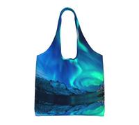 Hgbbdyyjj Northern Lights Personalised Multi Scene Fashion Casual With Zipper Shopping Bag Tote Beach Bag Commuter Bags
