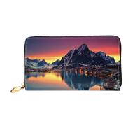Hgbbdyyjj Norway Islands Premium Long Wallet for Men and Women - Zip Wallet in Pu Leather with 12 Card Slots and Coin Pocket
