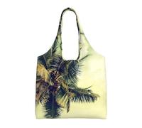 Hgbbdyyjj Palm Tree Rocky Shore Personalised Multi Scene Fashion Casual With Zipper Shopping Bag Tote Beach Bag Commuter Bags