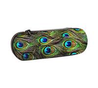Hgbbdyyjj Peacock'S Feather Personalised Printed Multi-Functional Waterproof Pen Pouch Cosmetic Bag with Flap Design