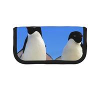 Hgbbdyyjj Penguin Extra Large Canvas Pencil Case - Dual Zipper Makeup & Stationery Organizer Bag
