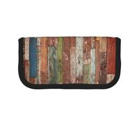 Hgbbdyyjj Planks Weathered Old Look Extra Large Canvas Pencil Case - Dual Zipper Makeup & Stationery Organizer Bag