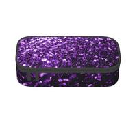 Hgbbdyyjj Purple Glitter Personalised Printed Large Capacity Compartment Multifunctional Stationery Pencil Case