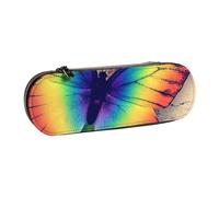 Hgbbdyyjj Rainbow Butterfly Personalised Printed Multi-Functional Waterproof Pen Pouch Cosmetic Bag with Flap Design
