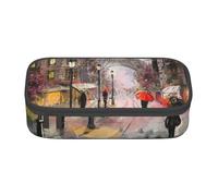 Hgbbdyyjj Rainy Street in Paris Personalised Printed Large Capacity Compartment Multifunctional Stationery Pencil Case