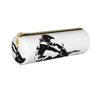 Hgbbdyyjj Rider Racing Car Personalised Printed Multi-Functional Large Capacity Round Leather Stationery Storage Bag