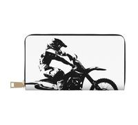 Hgbbdyyjj Rider Racing Car Premium Long Wallet for Men and Women - Zip Wallet in Pu Leather with 12 Card Slots and Coin Pocket