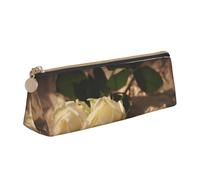 Hgbbdyyjj Romantic Roses Personalised Printed Multi-Functional Large Capacity Triangular Leather Stationery Storage Bag