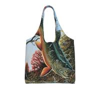 Hgbbdyyjj Safflower Flying Fish Personalised Multi Scene Fashion Casual With Zipper Shopping Bag Tote Beach Bag Commuter Bags