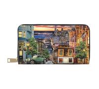 Hgbbdyyjj San Francisco Premium Long Wallet for Men and Women - Zip Wallet in Pu Leather with 12 Card Slots and Coin Pocket