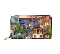 Hgbbdyyjj San Francisco Premium Long Wallet For Men And Women - Zip Wallet In Pu Leather With 12 Card Slots And Coin Pocket