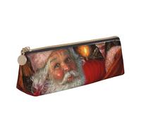 Hgbbdyyjj Santa's Gift Bag Personalised Printed Multi-Functional Large Capacity Triangular Leather Stationery Storage Bag