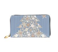 Hgbbdyyjj Seashell Christmas Premium Long Wallet for Men and Women - Zip Wallet in Pu Leather with 12 Card Slots and Coin Pocket
