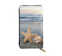 Hgbbdyyjj Seashells On The Beach Premium Long Wallet For Women - Pu Leather Zip Around Purse With 12 Card Slots & Coin Pocket