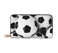Hgbbdyyjj Soccer Ball Premium Long Wallet for Men and Women - Zip Wallet in Pu Leather with 12 Card Slots and Coin Pocket