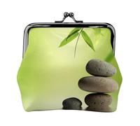 Hgbbdyyjj Stone Spa Personalised Unisex Printed Coin Purse - Premium Microfibre Leather Wallet With Snap Closure