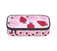 Hgbbdyyjj Strawberry Pattern Personalised Printed Large Capacity Compartment Multifunctional Stationery Pencil Case