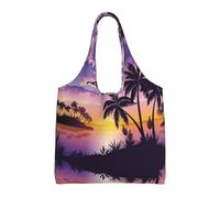 Hgbbdyyjj Summer Palm Tree Personalised Multi Scene Fashion Casual With Zipper Shopping Bag Tote Beach Bag Commuter Bags