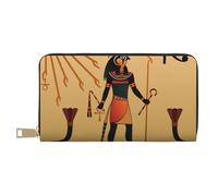 Hgbbdyyjj Sun Old Egyptian Timeless Grace Premium Long Wallet for Men and Women - Zip Wallet in Pu Leather with 12 Card Slots and Coin Pocket