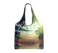 Hgbbdyyjj Sunset On The Beach Personalised Multi Scene Fashion Casual With Zipper Shopping Bag Tote Beach Bag Commuter Bags