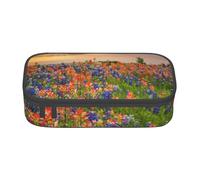 Hgbbdyyjj Texas Bluebonnets Scenery Personalised Printed Large Capacity Compartment Multifunctional Stationery Pencil Case