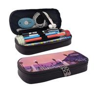 Hgbbdyyjj The Old Hollywoodpersonalised Large Capacity Multifunctional Leather Flap Pencil Case Cosmetic Bag Soft and Stain Resistant