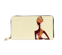Hgbbdyyjj Traditional African Girl Painting Premium Long Wallet For Men And Women - Zip Wallet In Pu Leather With 12 Card Slots And Coin Pocket