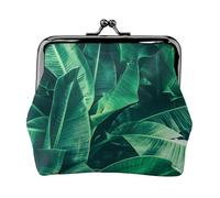 Hgbbdyyjj Tropical Banana Leaf Personalised Unisex Printed Coin Purse - Premium Microfibre Leather Wallet With Snap Closure