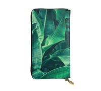 Hgbbdyyjj Tropical Banana Leaf Premium Long Wallet For Women - Pu Leather Zip Around Purse With 12 Card Slots & Coin Pocket