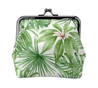 Hgbbdyyjj Tropical Palm Banana Leaves Personalised Unisex Printed Coin Purse - Premium Microfibre Leather Wallet With Snap Closure