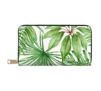 Hgbbdyyjj Tropical Palm Banana Leaves Premium Long Wallet for Men and Women - Zip Wallet in Pu Leather with 12 Card Slots and Coin Pocket