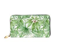 Hgbbdyyjj Tropical Palm Banana Leaves Premium Long Wallet For Men And Women - Zip Wallet In Pu Leather With 12 Card Slots And Coin Pocket